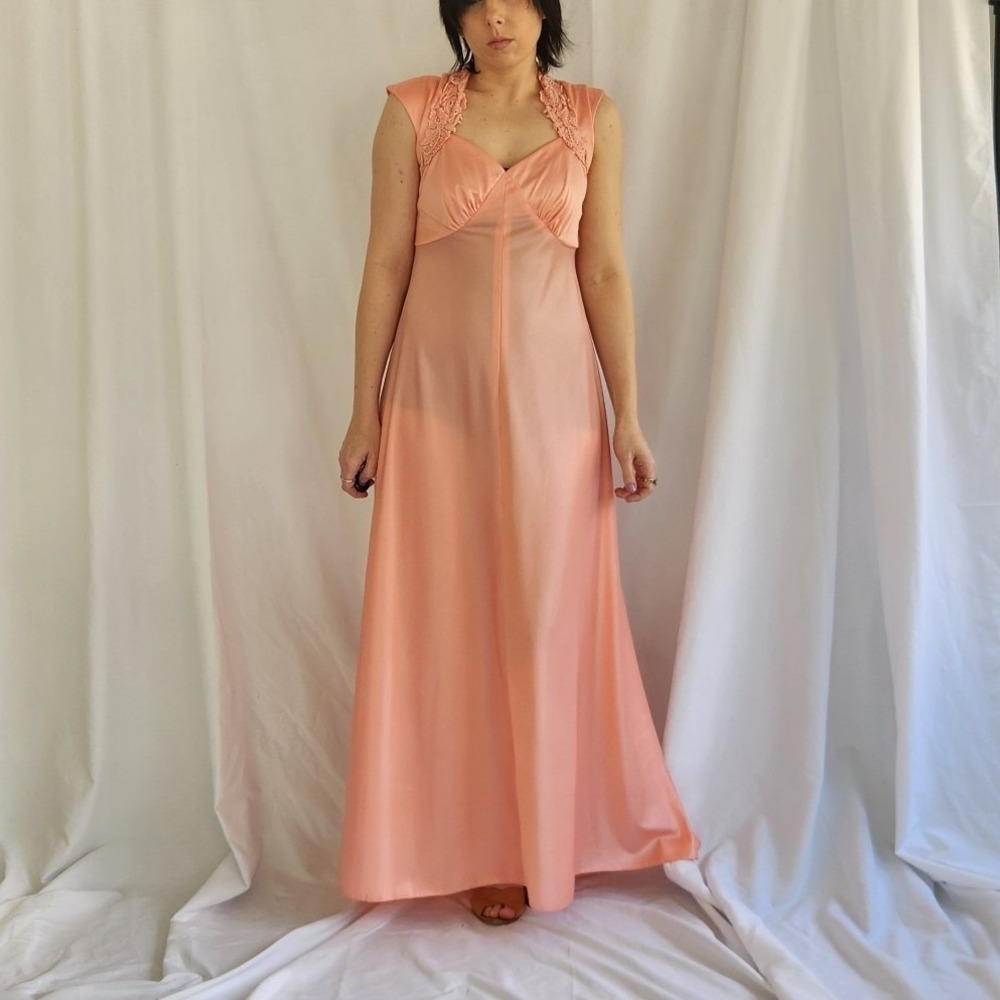 70s Pink Sleeveless Gown